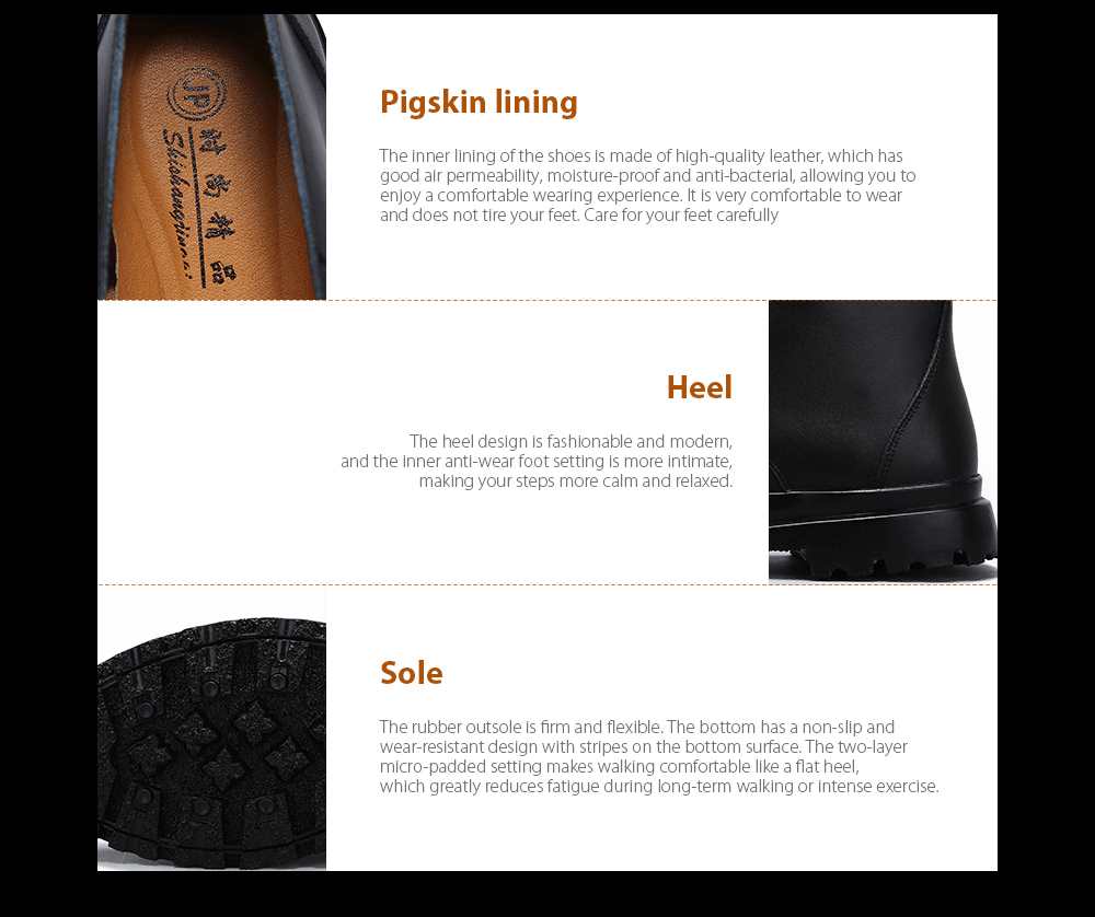 Large Size Autumn And Winter Leather Boots details